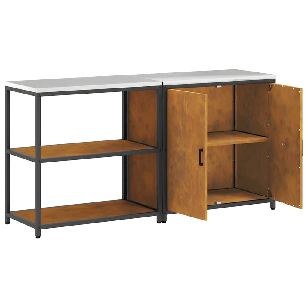 Conjunto de Armazenamento de Cozinha 2 pcs Ferro Enferrujado