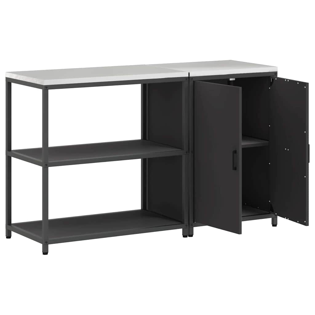 Conjunto de Armazenamento de Cozinha com prateleira 2 pcs Preto