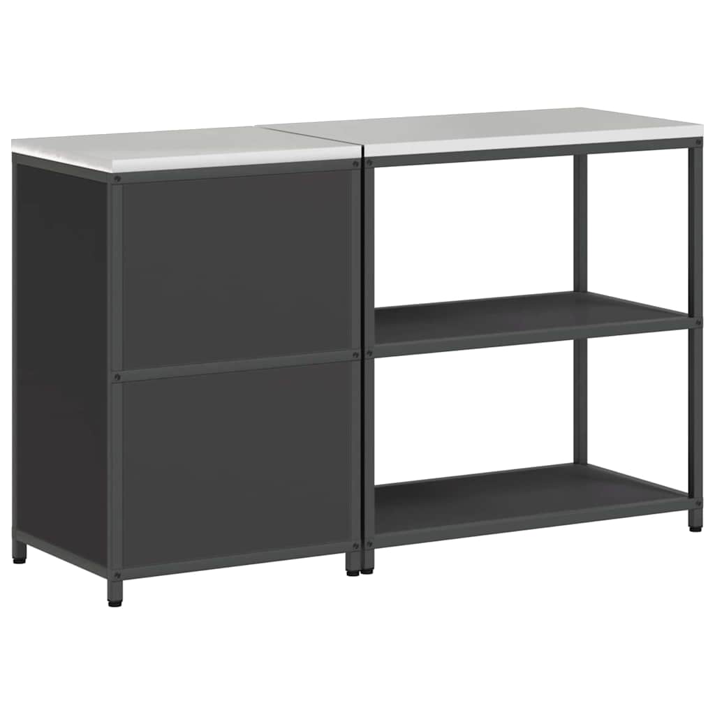 Conjunto de Armazenamento de Cozinha com prateleira 2 pcs Preto