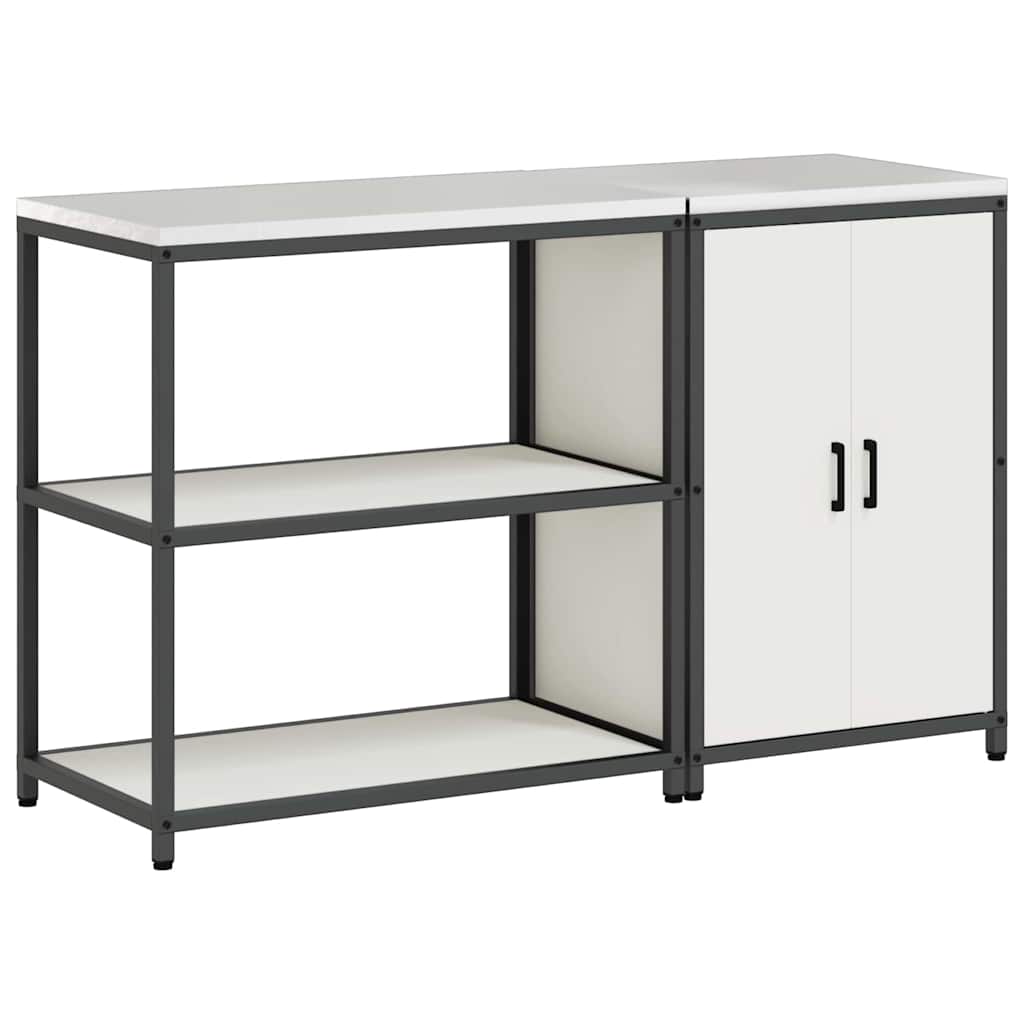 Conjunto de Armazenamento de Cozinha com porta 2 pcs Branco