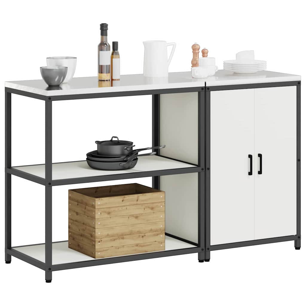Conjunto de Armazenamento de Cozinha com porta 2 pcs Branco