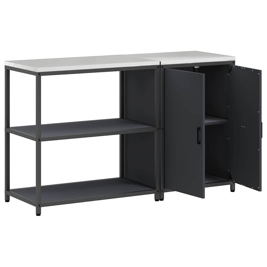 Conjunto de Armazenamento de Cozinha 2 pcs Cinzento-escuro