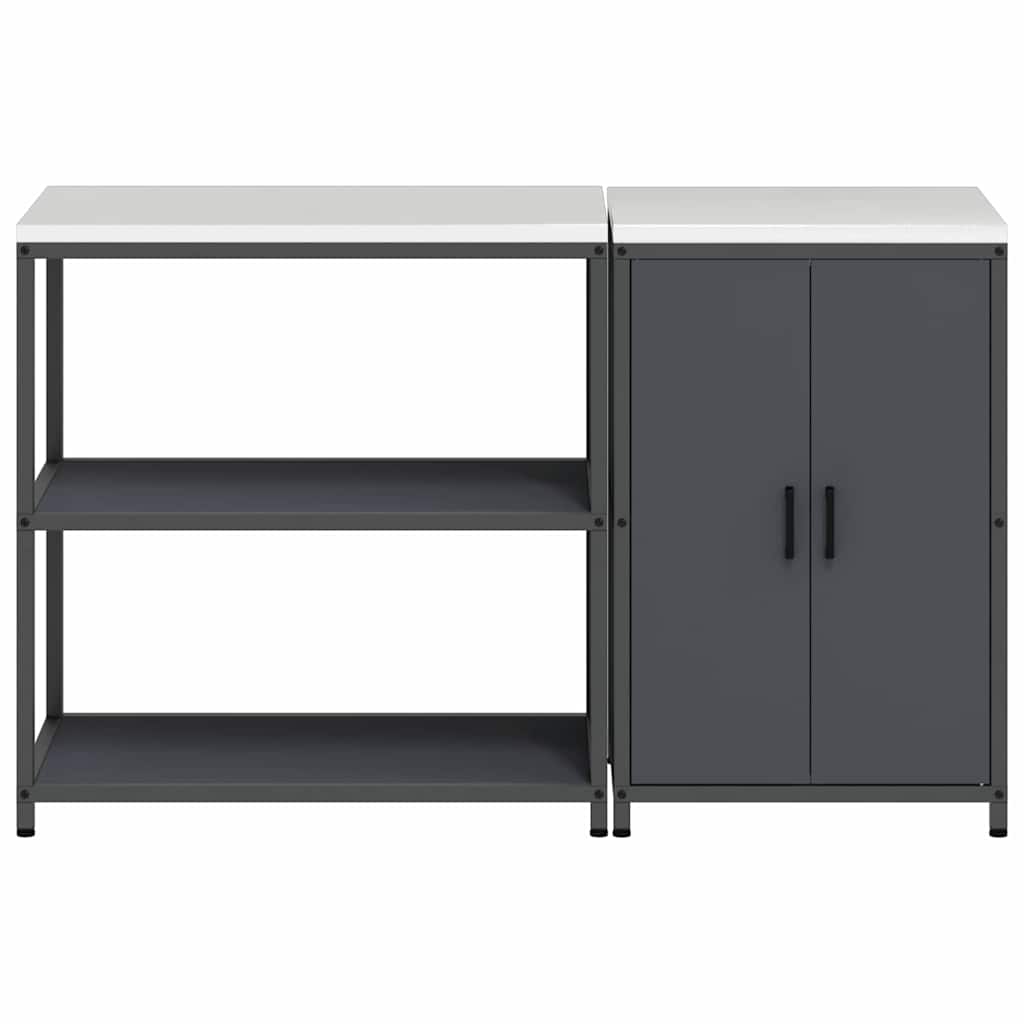 Conjunto de Armazenamento de Cozinha 2 pcs Cinzento-escuro