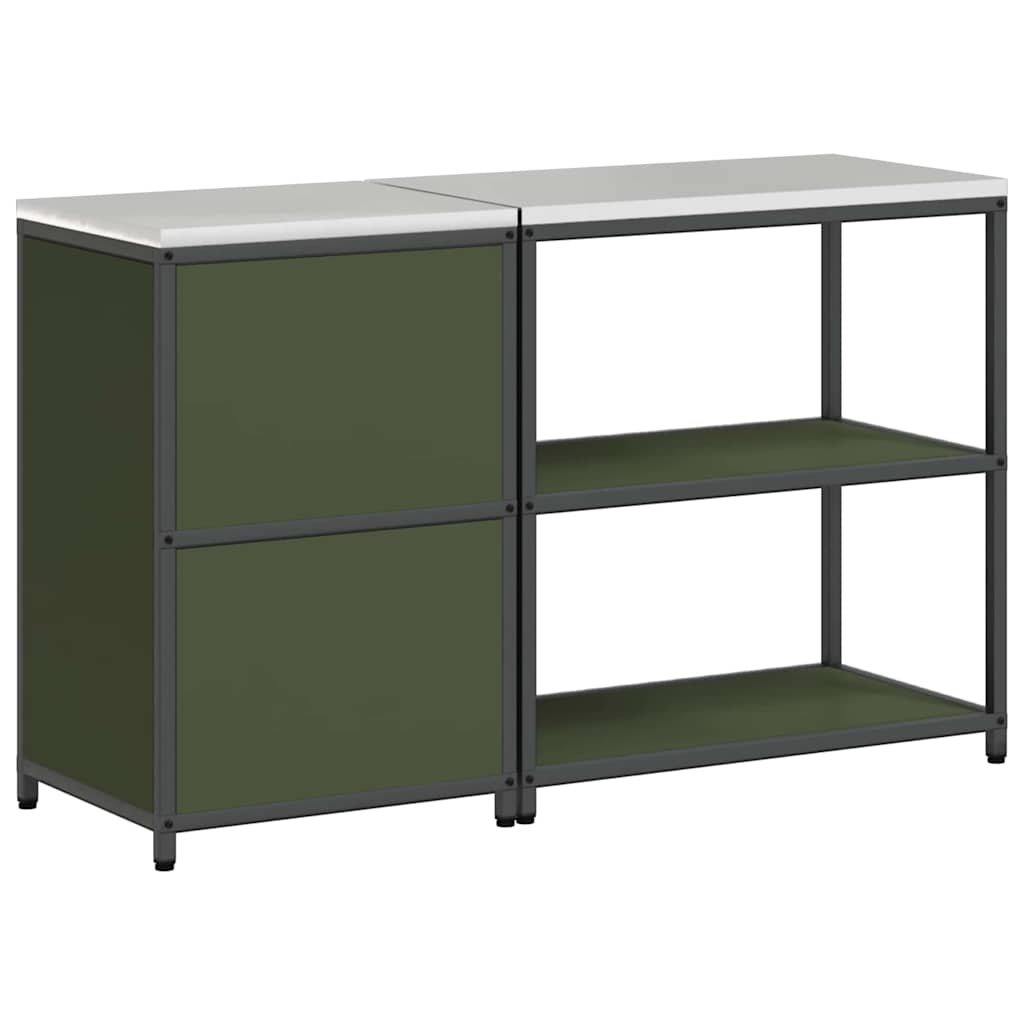 Conjunto de Armazenamento de Cozinha 2 pcs Verde Oliva