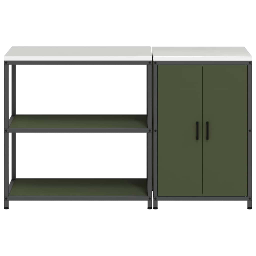 Conjunto de Armazenamento de Cozinha 2 pcs Verde Oliva
