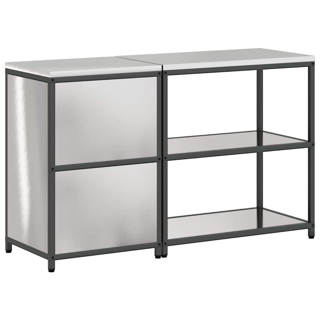 Conjunto de Armazenamento de Cozinha 2 pcs Prata Aço inoxidável
