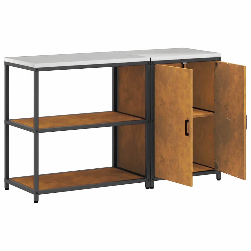 Conjunto de Armazenamento de Cozinha 2 pcs Ferro Enferrujado
