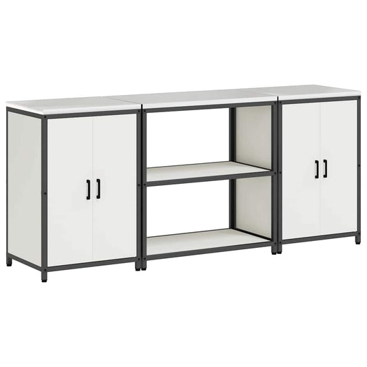 Conjunto de Armazenamento de Cozinha com porta 3 pcs Branco