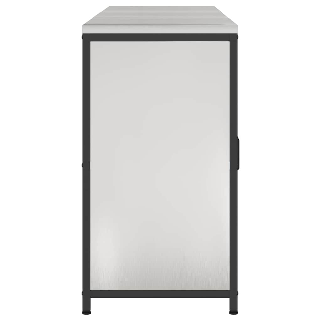 Conjunto de Armazenamento de Cozinha com porta 3 pcs Prateado