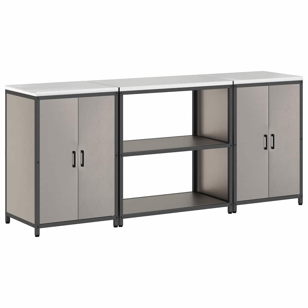 Conjunto de Armazenamento de Cozinha 3 pcs Ferro Enferrujado