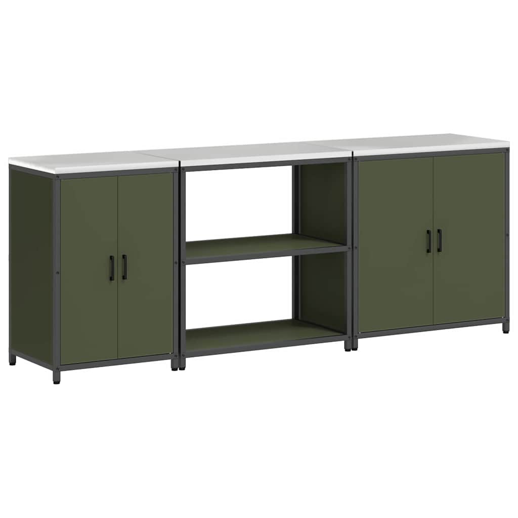 Conjunto de Armazenamento de Cozinha Outros 3 pcs Verde Oliva