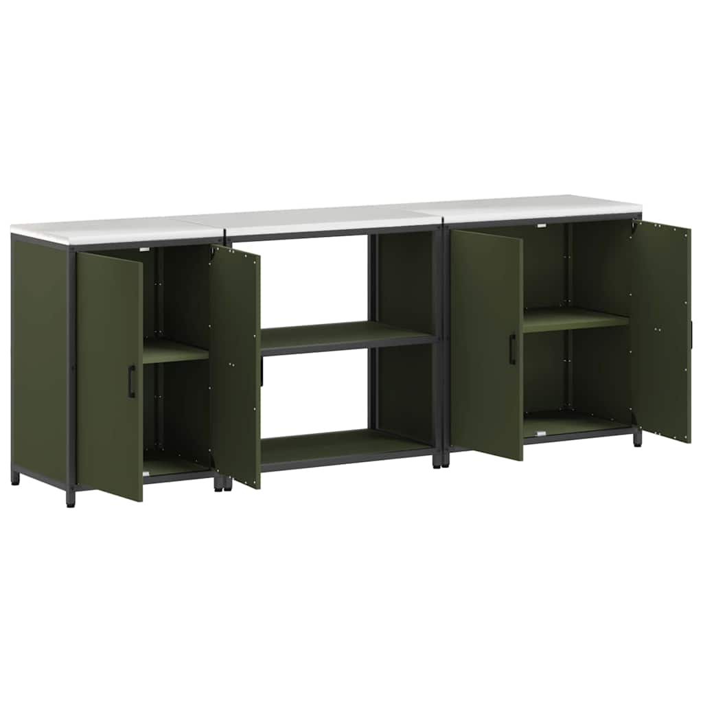 Conjunto de Armazenamento de Cozinha Outros 3 pcs Verde Oliva