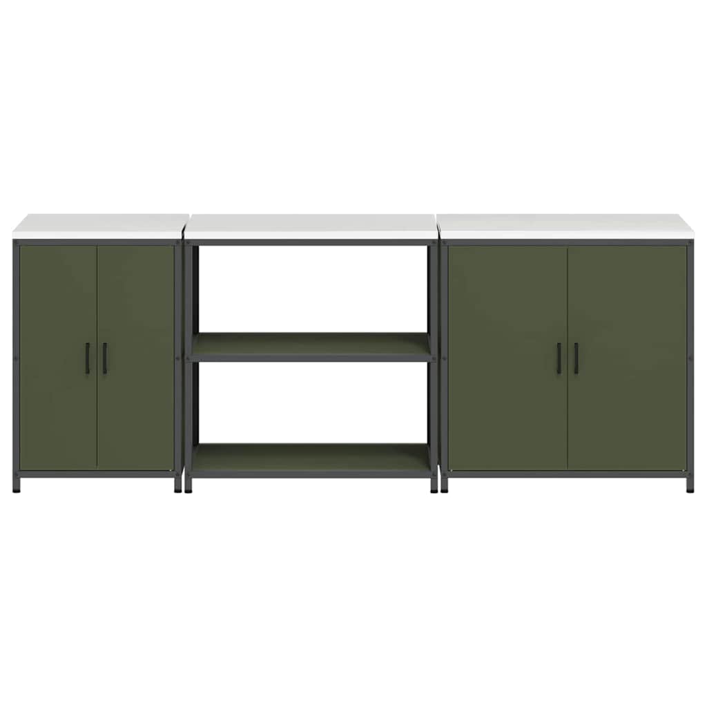 Conjunto de Armazenamento de Cozinha Outros 3 pcs Verde Oliva
