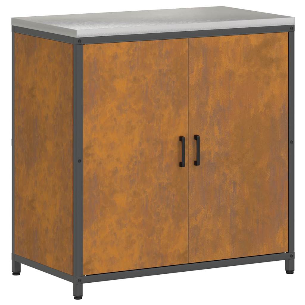 Conjunto de Armazenamento de Cozinha 3 pcs Ferro Enferrujado