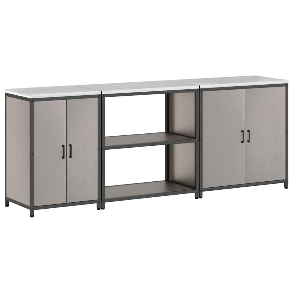 Conjunto de Armazenamento de Cozinha 3 pcs Ferro Enferrujado