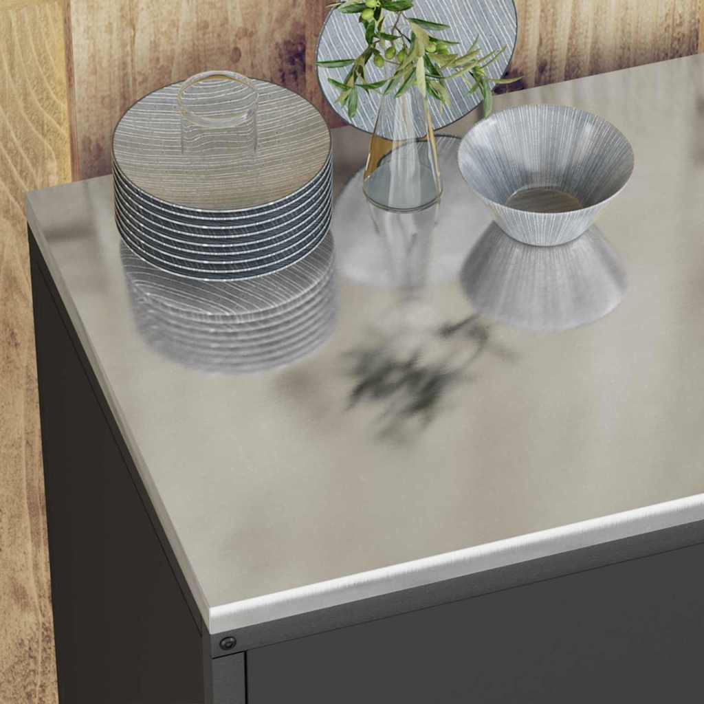 Conjunto de Armazenamento de Cozinha com prateleira 2 pcs Preto