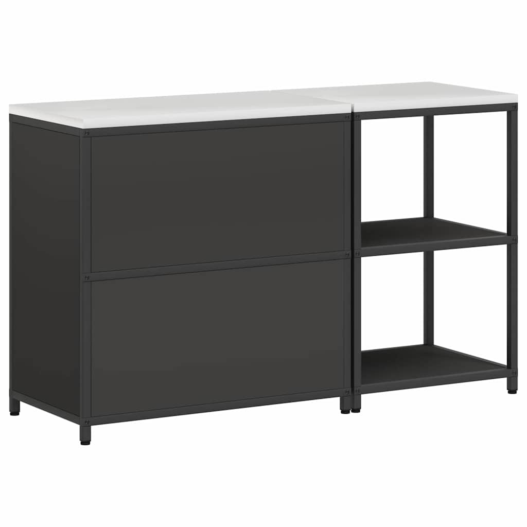 Conjunto de Armazenamento de Cozinha com prateleira 2 pcs Preto