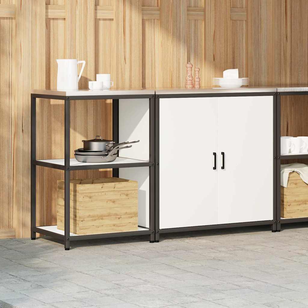 Conjunto de Armazenamento de Cozinha com porta 2 pcs Branco