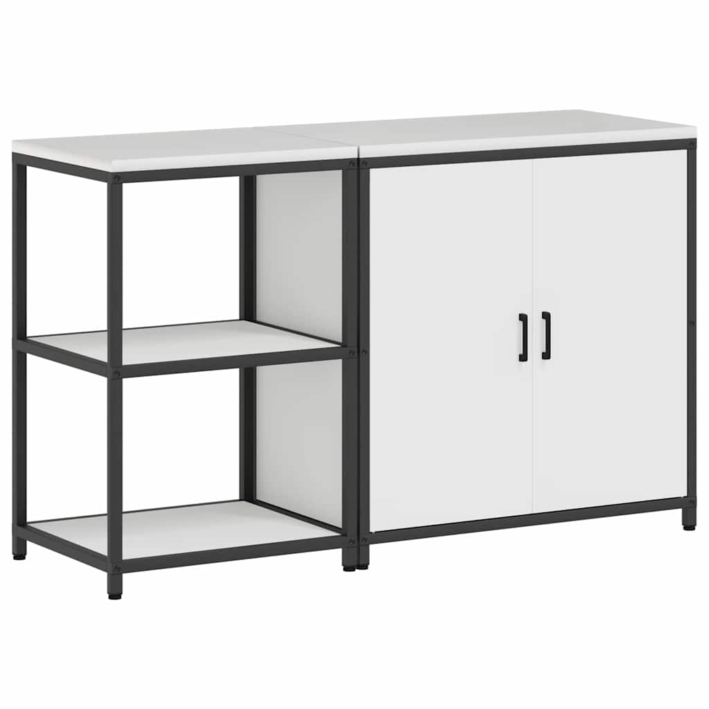 Conjunto de Armazenamento de Cozinha com porta 2 pcs Branco