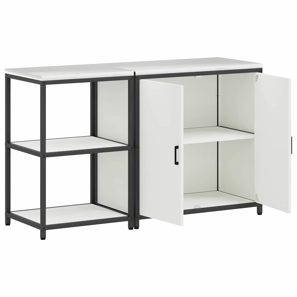 Conjunto de Armazenamento de Cozinha com porta 2 pcs Branco