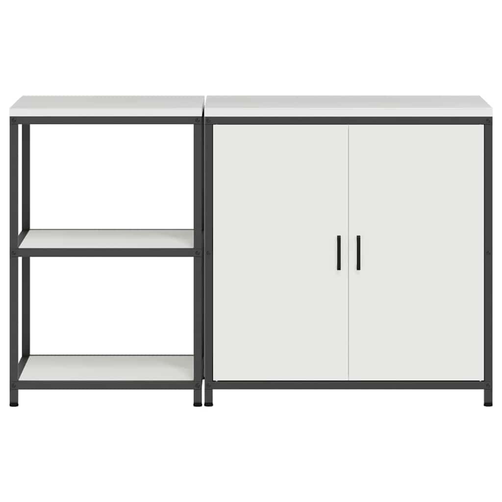 Conjunto de Armazenamento de Cozinha com porta 2 pcs Branco