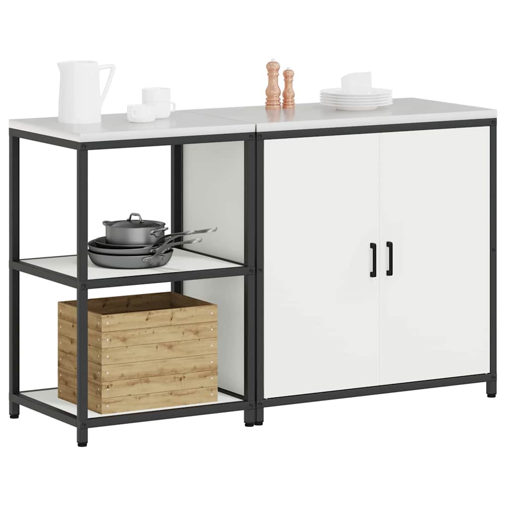 Conjunto de Armazenamento de Cozinha com porta 2 pcs Branco
