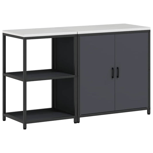 Conjunto de Armazenamento de Cozinha com porta 2 pcs Antracite