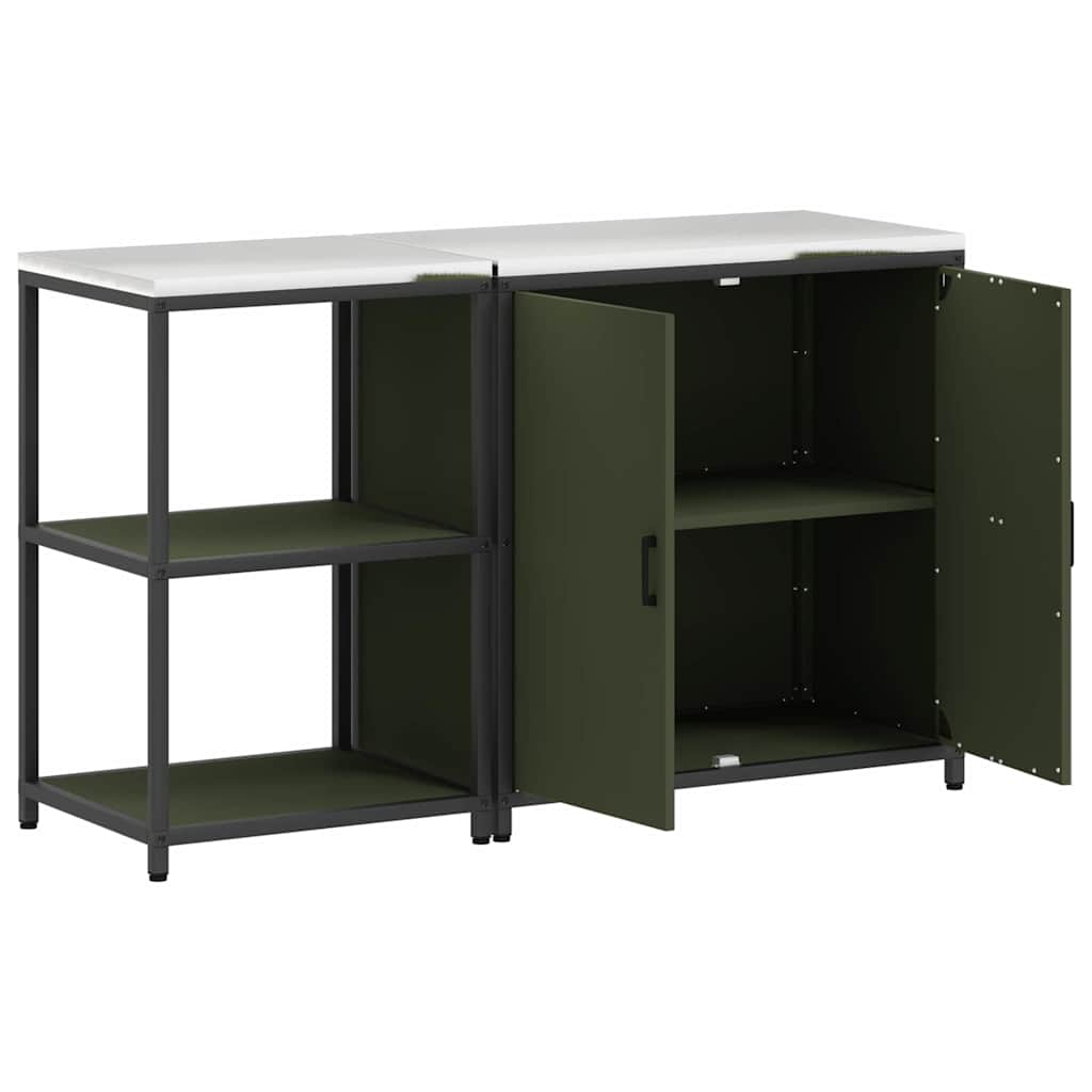 Conjunto de Armazenamento de Cozinha 2 pcs Verde Oliva