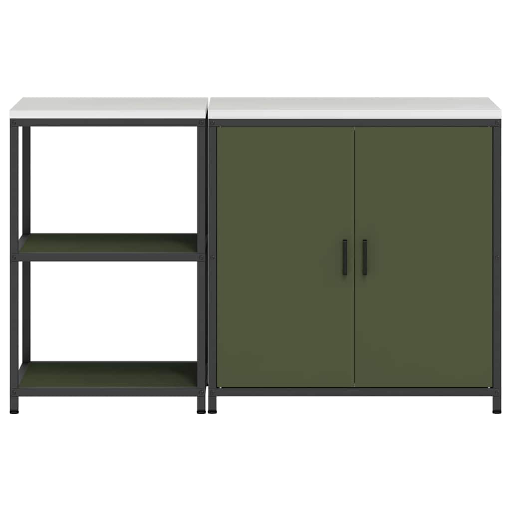 Conjunto de Armazenamento de Cozinha 2 pcs Verde Oliva