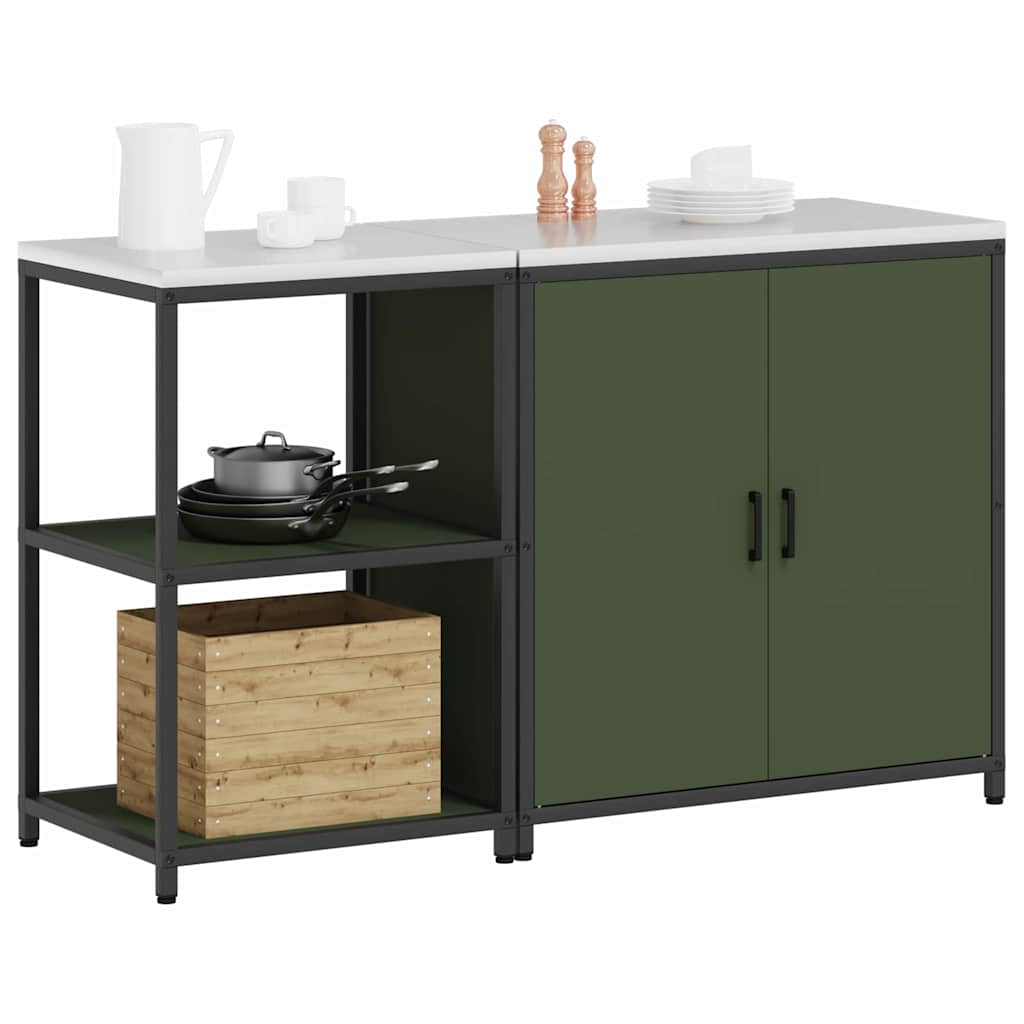 Conjunto de Armazenamento de Cozinha 2 pcs Verde Oliva
