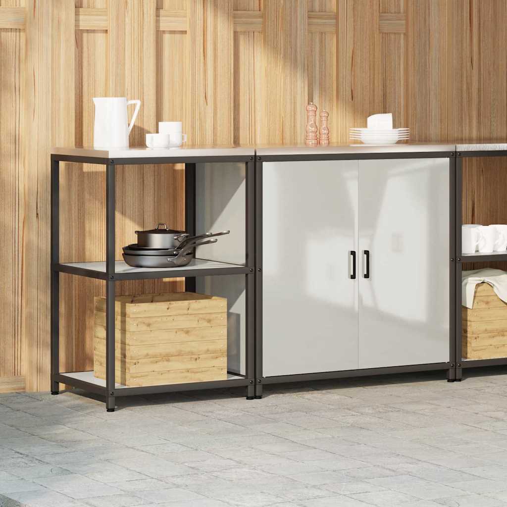 Conjunto de Armazenamento de Cozinha com prateleira 2 pcs Prata