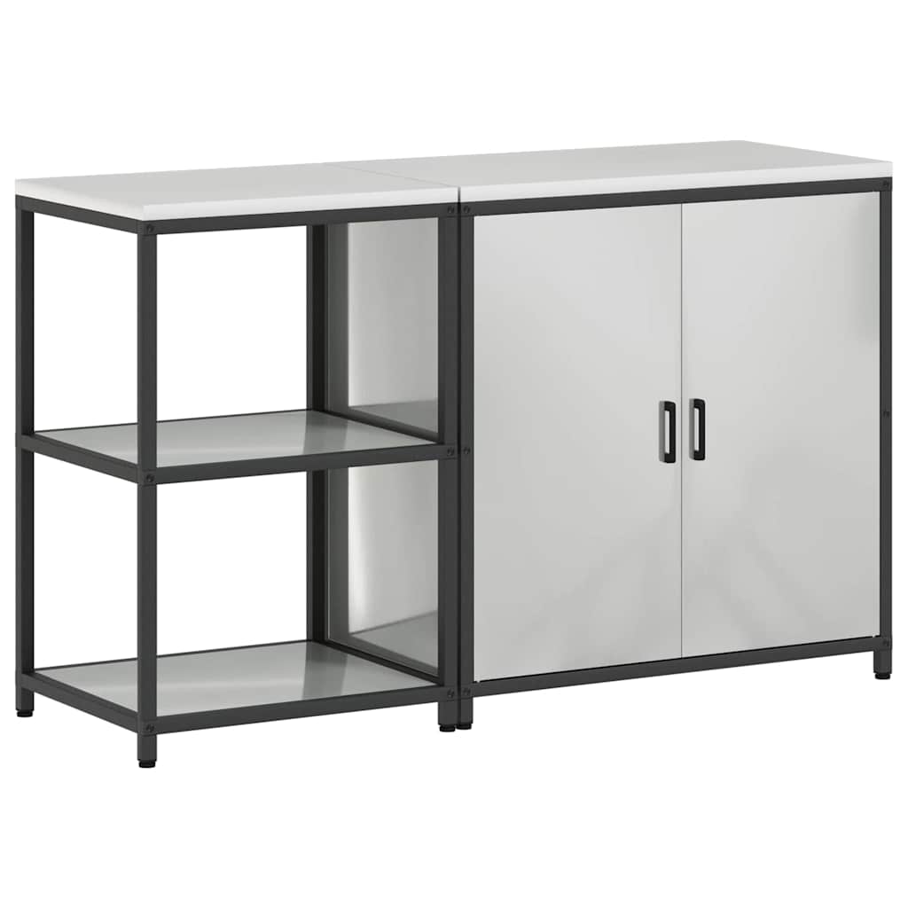 Conjunto de Armazenamento de Cozinha com prateleira 2 pcs Prata