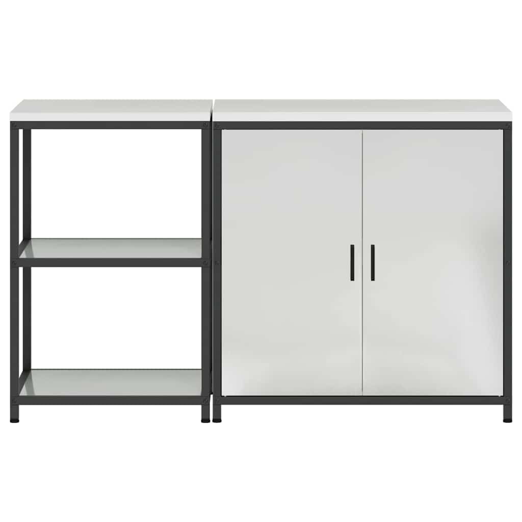 Conjunto de Armazenamento de Cozinha com prateleira 2 pcs Prata
