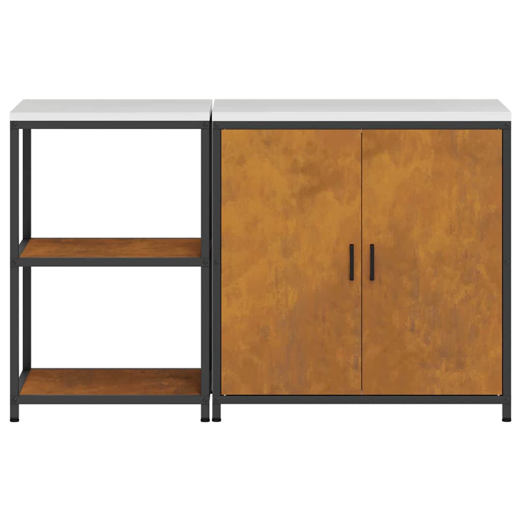 Conjunto de Armazenamento de Cozinha 2 pcs Ferro Enferrujado