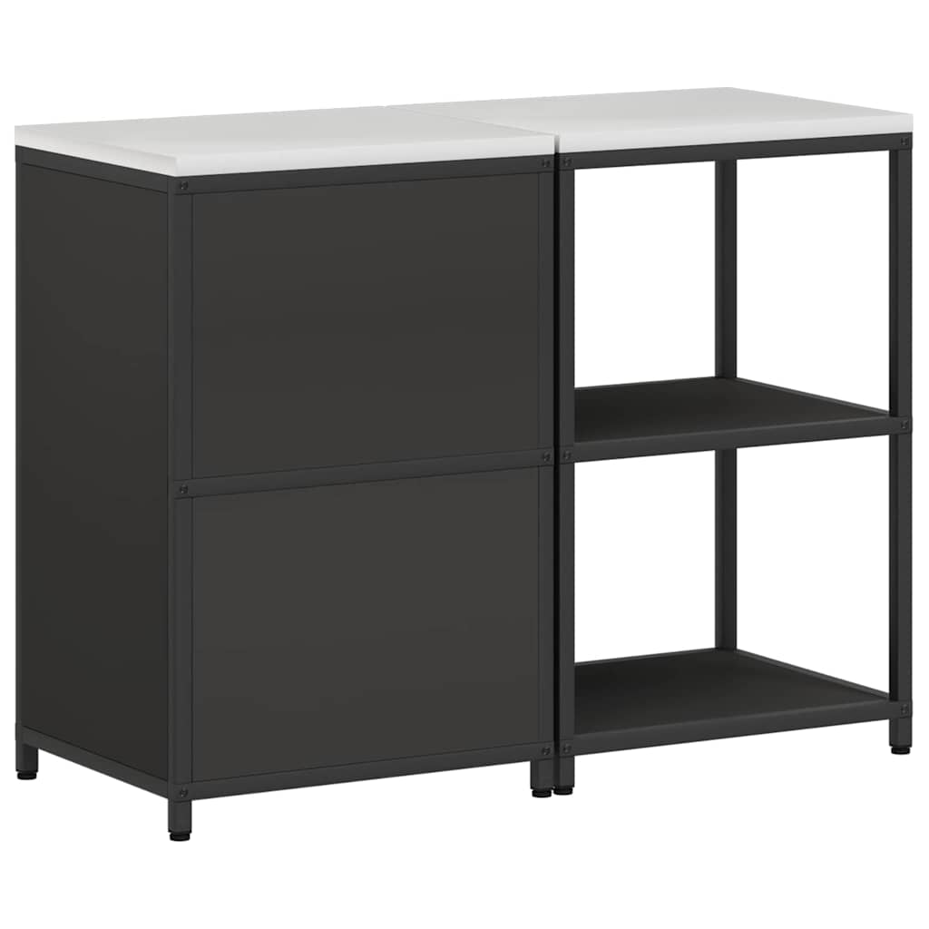 Conjunto de Armazenamento de Cozinha com prateleira 2 pcs Preto