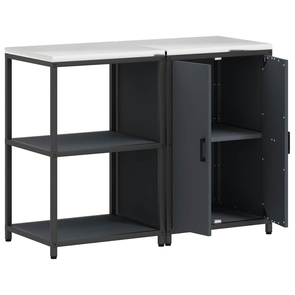 Conjunto de Armazenamento de Cozinha com porta 2 pcs Antracite