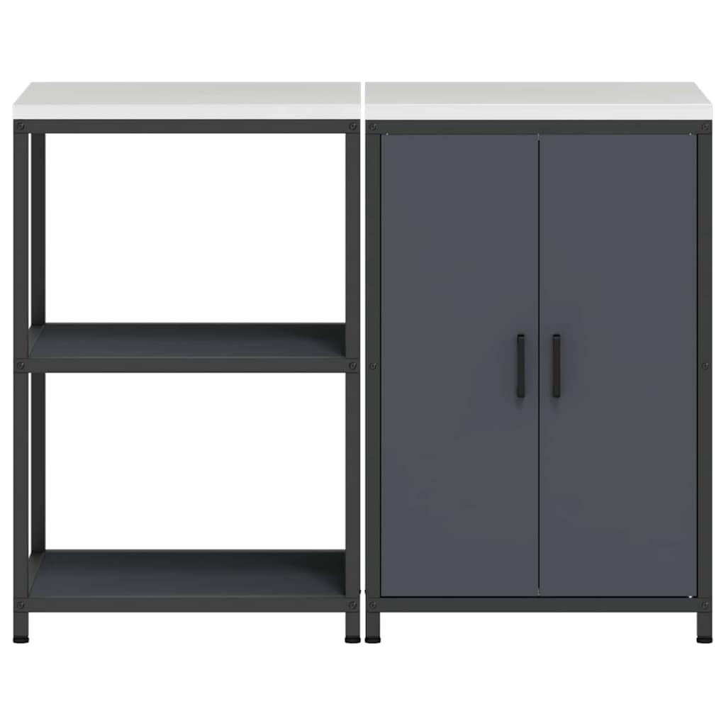 Conjunto de Armazenamento de Cozinha com porta 2 pcs Antracite