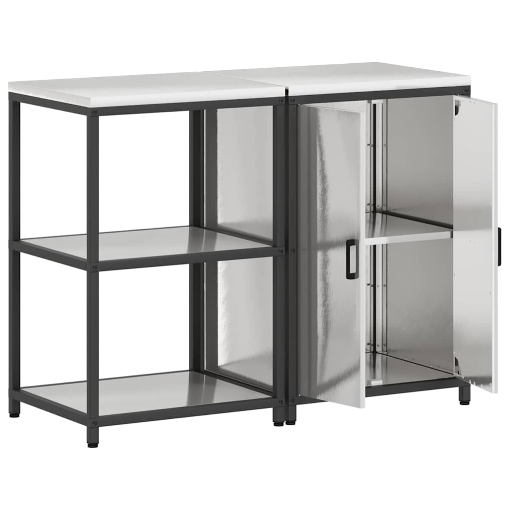 Conjunto de Armazenamento de Cozinha 2 pcs Prata Aço inoxidável