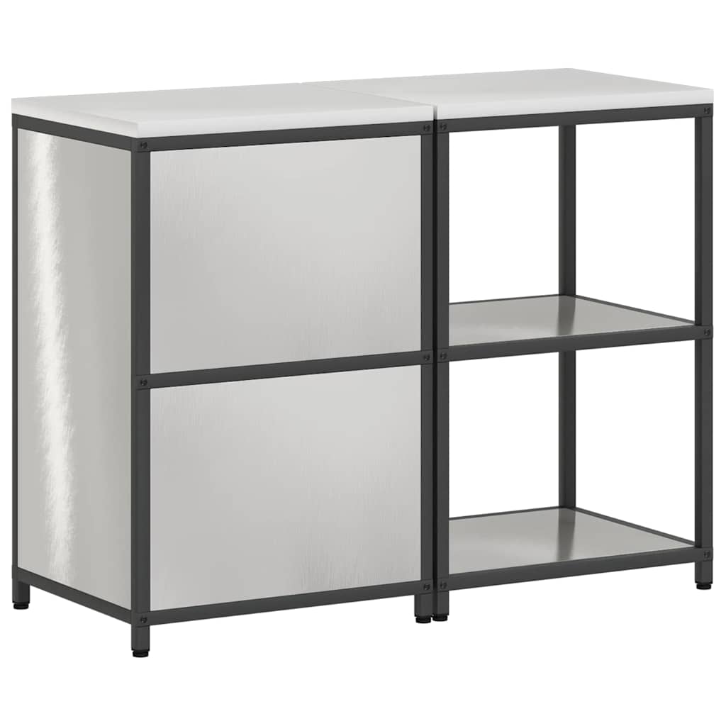 Conjunto de Armazenamento de Cozinha 2 pcs Prata Aço inoxidável