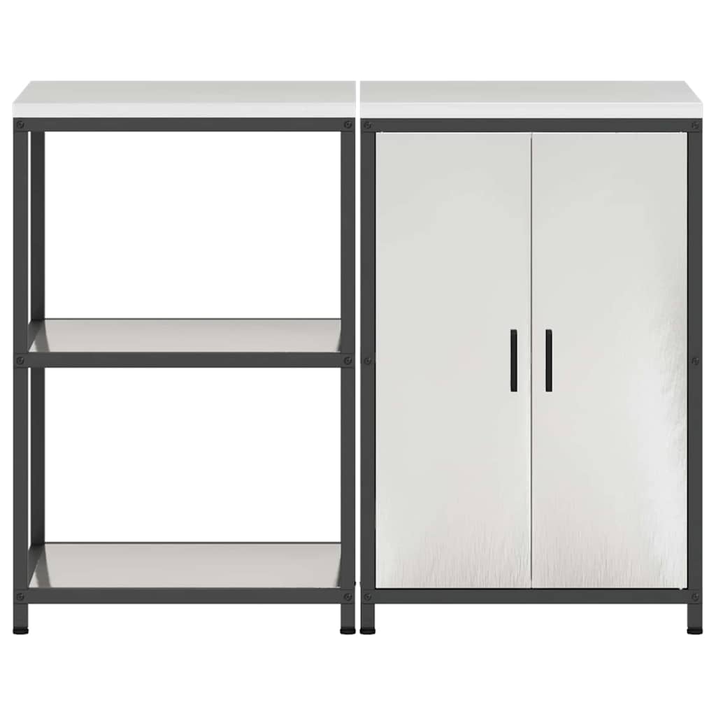 Conjunto de Armazenamento de Cozinha 2 pcs Prata Aço inoxidável