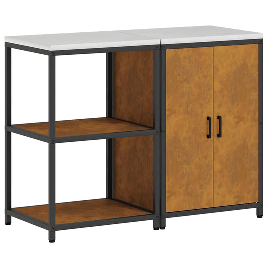 Conjunto de Armazenamento de Cozinha 2 pcs Ferro Enferrujado