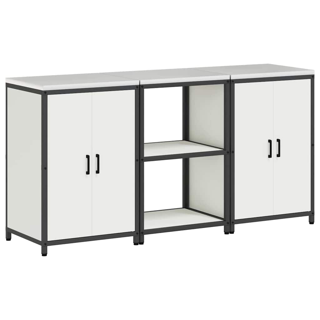 Conjunto de Armazenamento de Cozinha com porta 3 pcs Branco