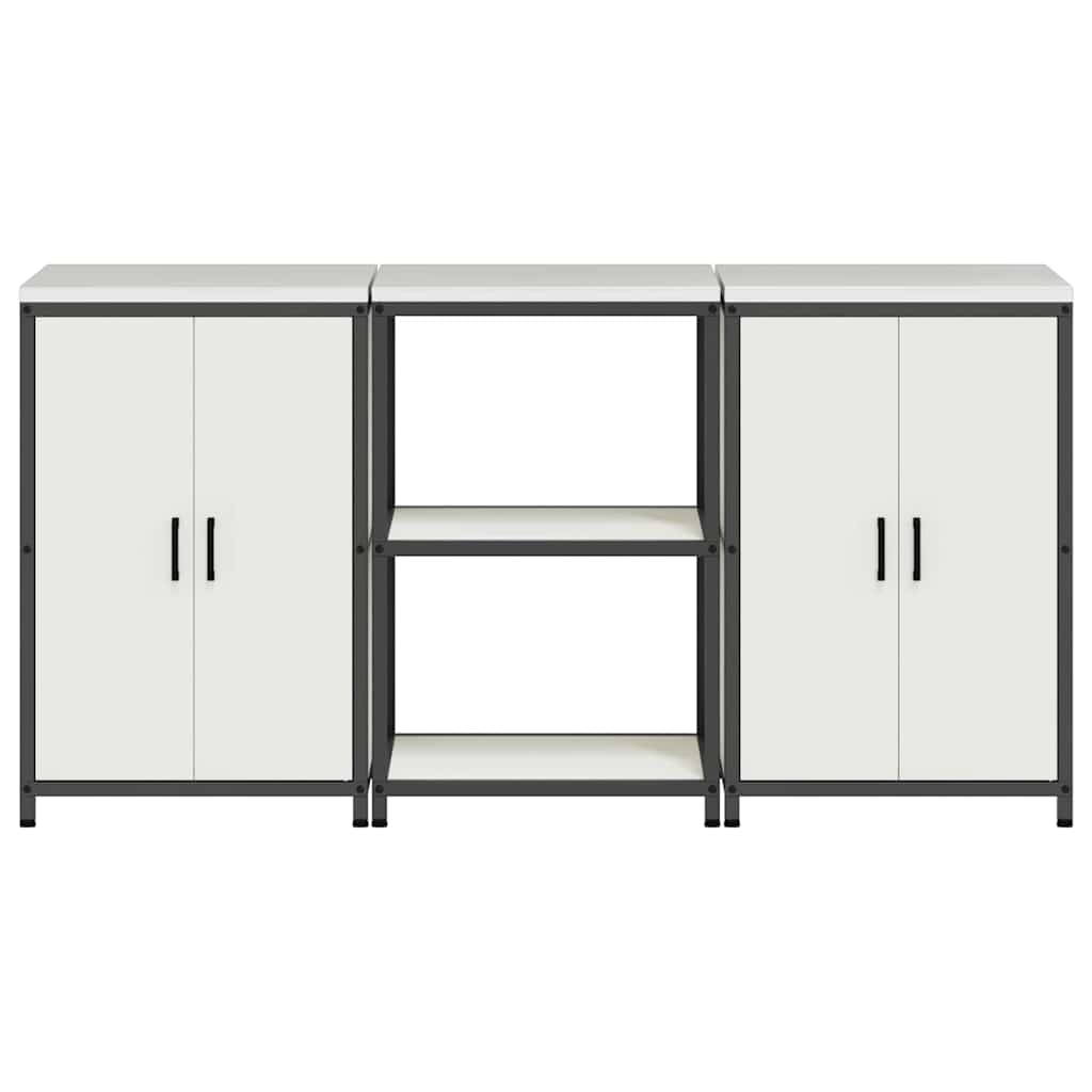 Conjunto de Armazenamento de Cozinha com porta 3 pcs Branco