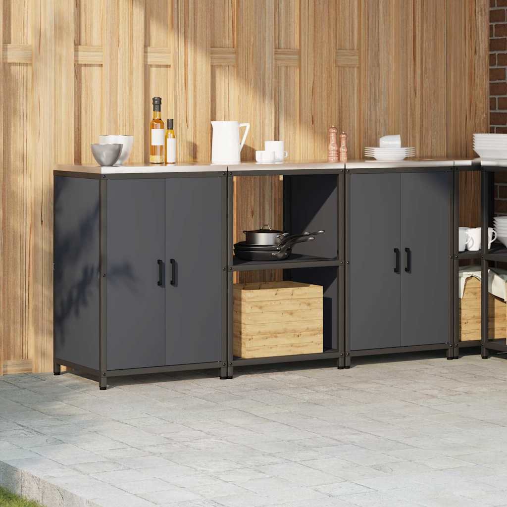 Conjunto de Armazenamento de Cozinha 3 pcs Cinzento-escuro