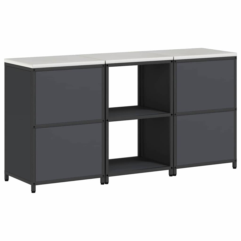 Conjunto de Armazenamento de Cozinha 3 pcs Cinzento-escuro