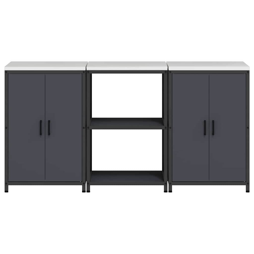 Conjunto de Armazenamento de Cozinha 3 pcs Cinzento-escuro