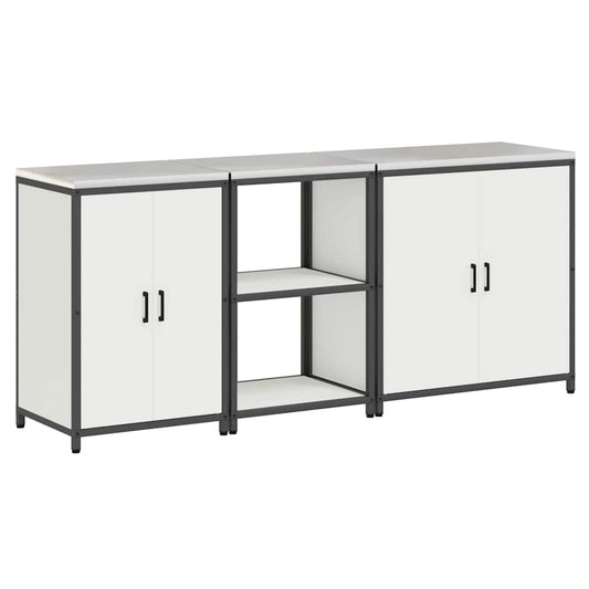 Conjunto de Armazenamento de Cozinha com porta 3 pcs Branco