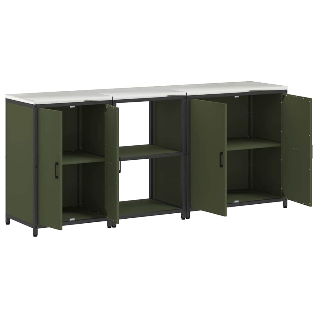 Conjunto de Armazenamento de Cozinha Outros 3 pcs Verde Oliva
