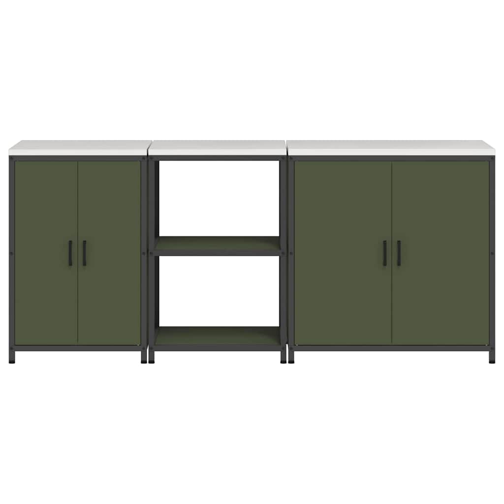 Conjunto de Armazenamento de Cozinha Outros 3 pcs Verde Oliva