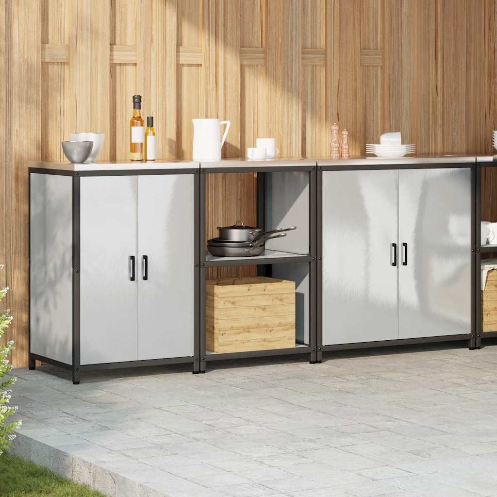 Conjunto de Armazenamento de Cozinha com prateleira 3 pcs Prata